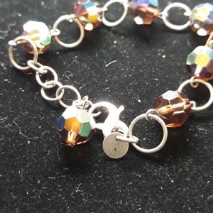 Ladies sterling silver and Aurora borealis beads